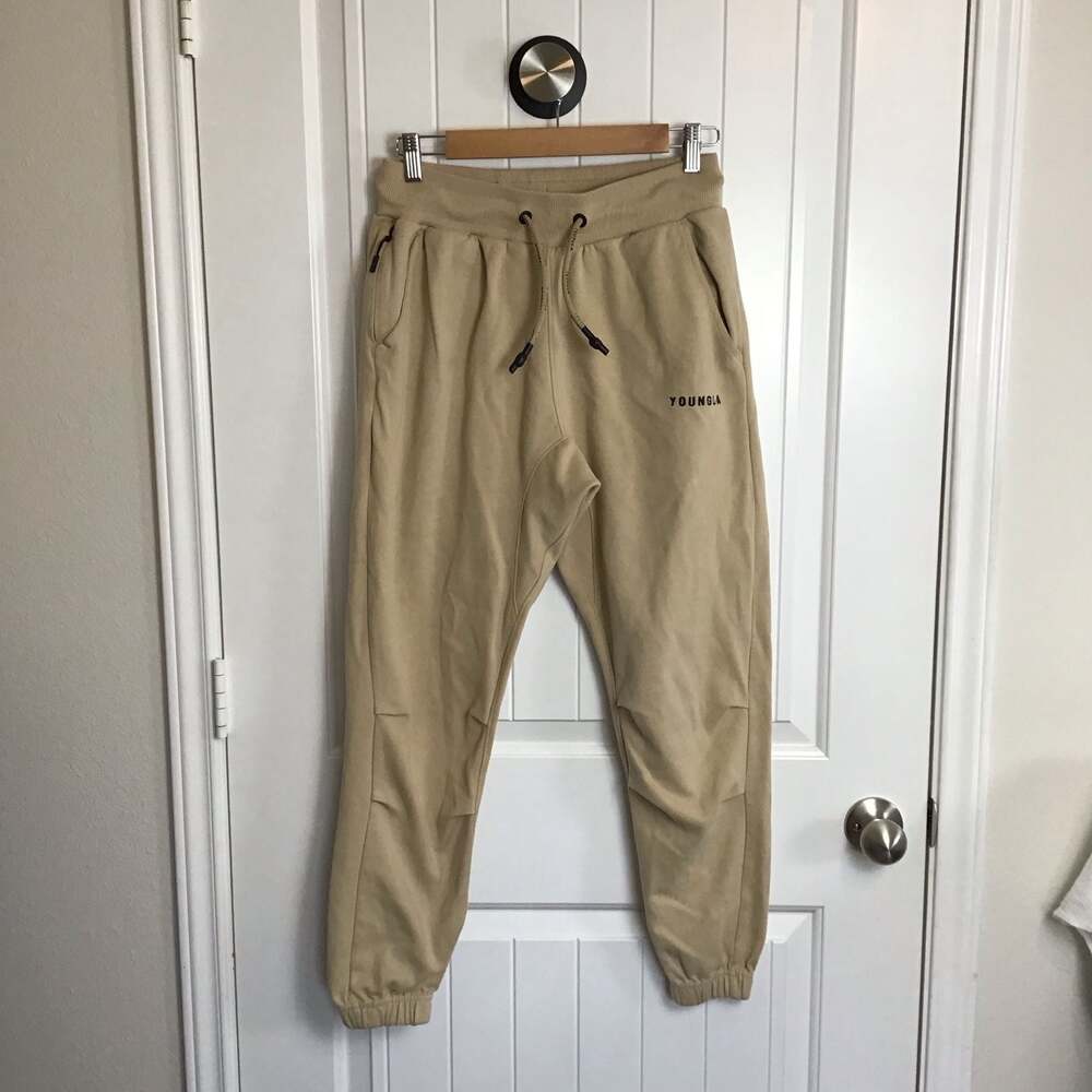 YoungLA Model #210 Jogger Sweatpants Size Small Tan Beige Active - Picture 2 of 12